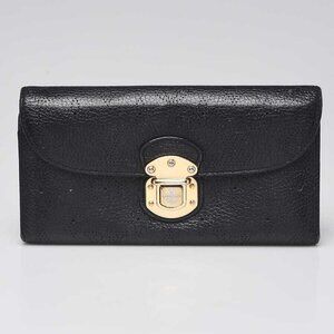 Louis Vuitton Black Monogram Mahina Leather Amelia Wallet
